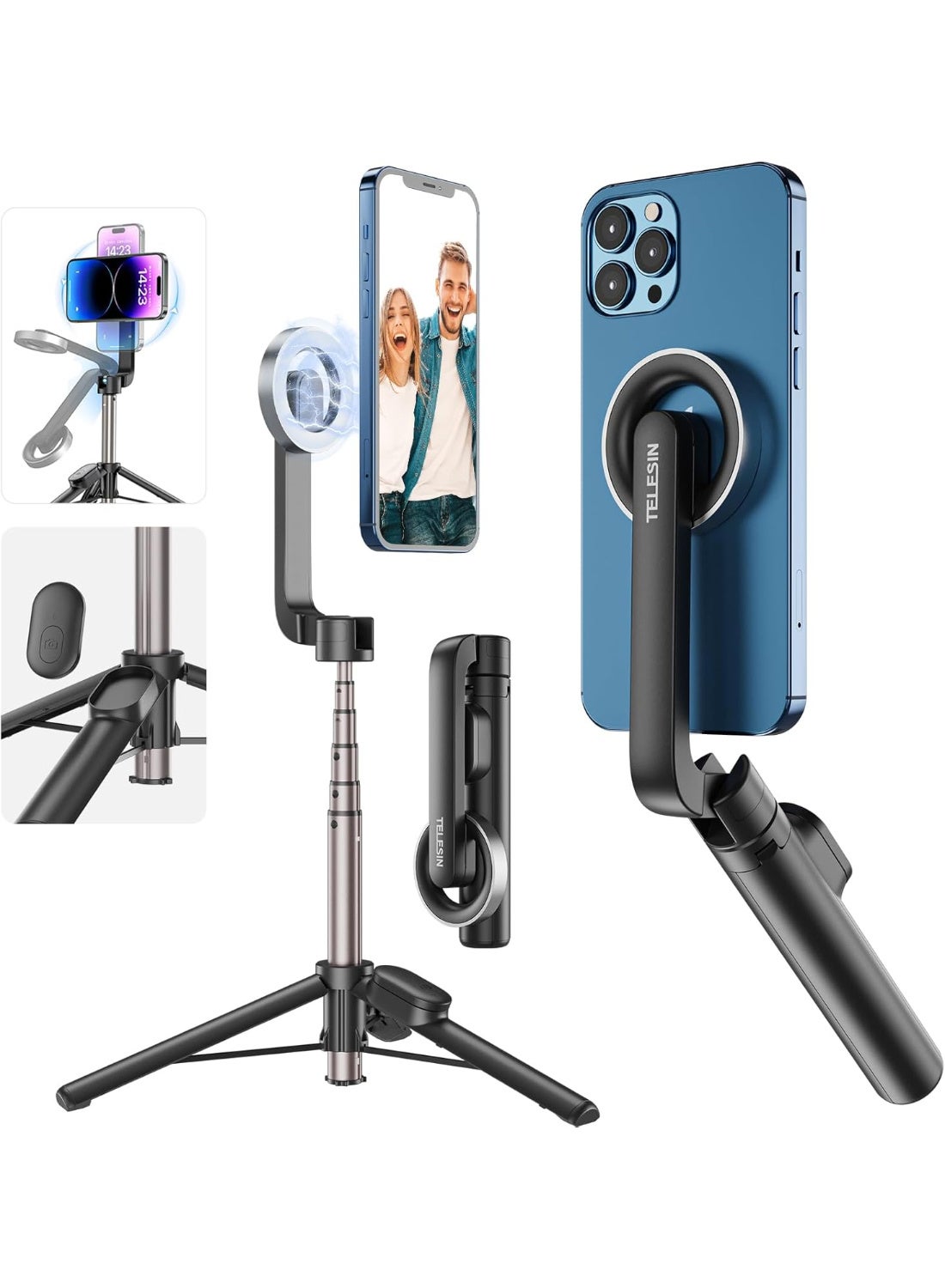 telesin Telesin Magnetic Selfie Stick Tripod With Bluetooth Remote Control bluetooth 27 IN ZF2D563A284EBF78AA07CZ